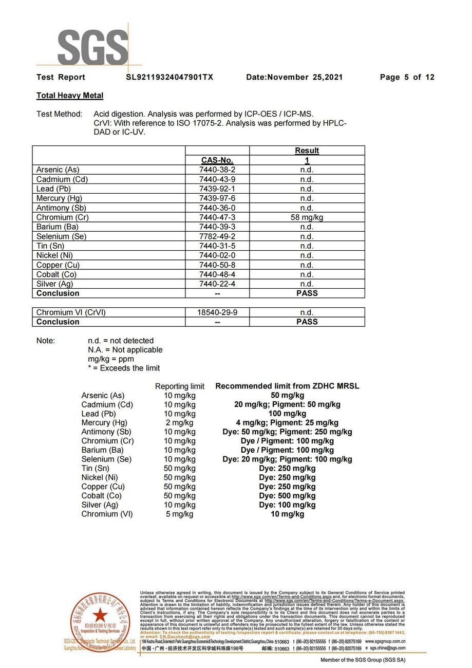 有害化學(xué)物質(zhì)零排放檢測(cè)報(bào)告